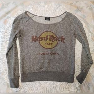 Hard Rock Cafe Gray Crew Neck Sweater
